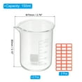 thumbnail image 2 of Vaso de vidrio de 150 ml, paquete de 2, vaso medidor de borosilicato, tazas de laboratorio, seguras para calor, transparentes con pico, etiqueta para líquidos, 2 of 6