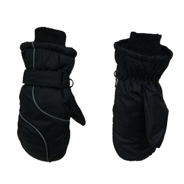 sweethay 1 par de mitones para niños, guantes Unisex impermeables de invierno, equipo deportivo para niños, regalos fáciles de combinar, actividades al Suministros térmicos negro 1 sweethay HA059223-05B
