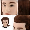 thumbnail image 6 of Hair Mannequin with Human Hair for Barber and Hairdresser Training - Male Styling for Haircut, Braiding, and Cosmetology Practice, 6 of 7