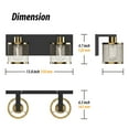 thumbnail image 3 of LIGHTINN 2-Light Bathroom Light Fixtures over Mirror, Vintage Bathroom Wall Lamp with Meshy Lantern Design Lampshade, Brushed Bronze,E26 Bulb Base, 3 of 6