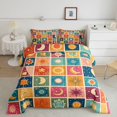 thumbnail image 2 of Homewish Cartoon Sun and Moon Queen Comforter Set for Kids, Colorful Patchwork Comforter Sets Queen, Polka Dots Reversible 3 Piece, 1 Comforter and 2 Pillowcases, 2 of 6
