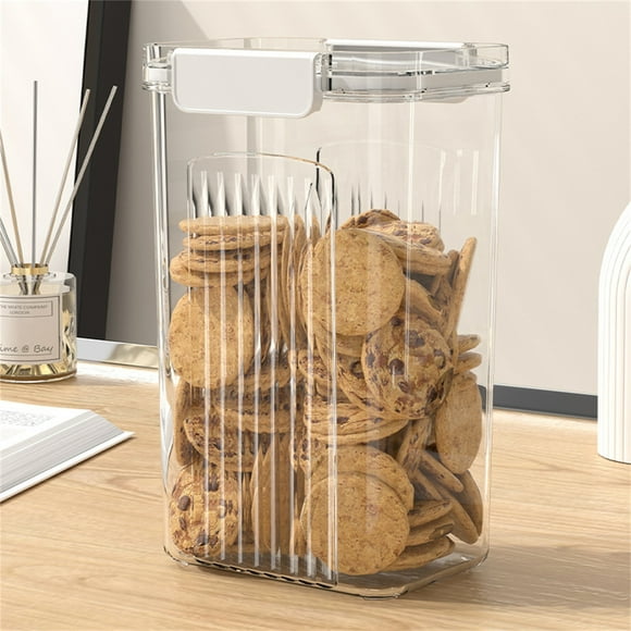 Panxico Clearance,Canning Jars,Food Storage Containers,Glass Jars,Food Storage Containers Transparent Air Tight House Kitchen Pantry Organization And Storage Jar Nut Candy Rectangul,White