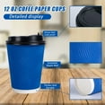 Lamosi Disposable Paper Coffee Cups with Lids, Insulated Corrugated To