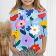 thumbnail image 2 of Lovzfmll Haut à Manches 3/4 en Argile Graphique pour Garçons et Filles, Col Rond Tee Décontracté pour Petites Filles 120, 2 of 5