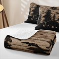 thumbnail image 4 of Erosebridal Vintage Camp Bear Twin Quilt Set,Pine Tree Silhouette Pattern Twin Coverlet Set For Boys,2 Pieces, 4 of 7