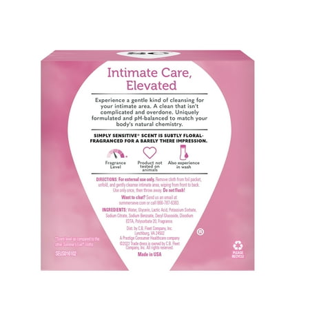 Summer's Eve Feminine Cleansing Wipes, Simply Sensitive, 16 Count