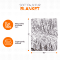 thumbnail image 4 of Cheer Collection Faux Fur Leaf Design Throw Blanket 60" x 70" - Marble Gray, 4 of 5