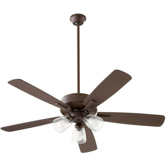 Milky Whey 5 Blade Ceiling Fan with Light Kit in Transitional Style-18.25 inches Tall and 52 inches Wide-Oiled Bronze Finish-Oiled Bronze/Weathered