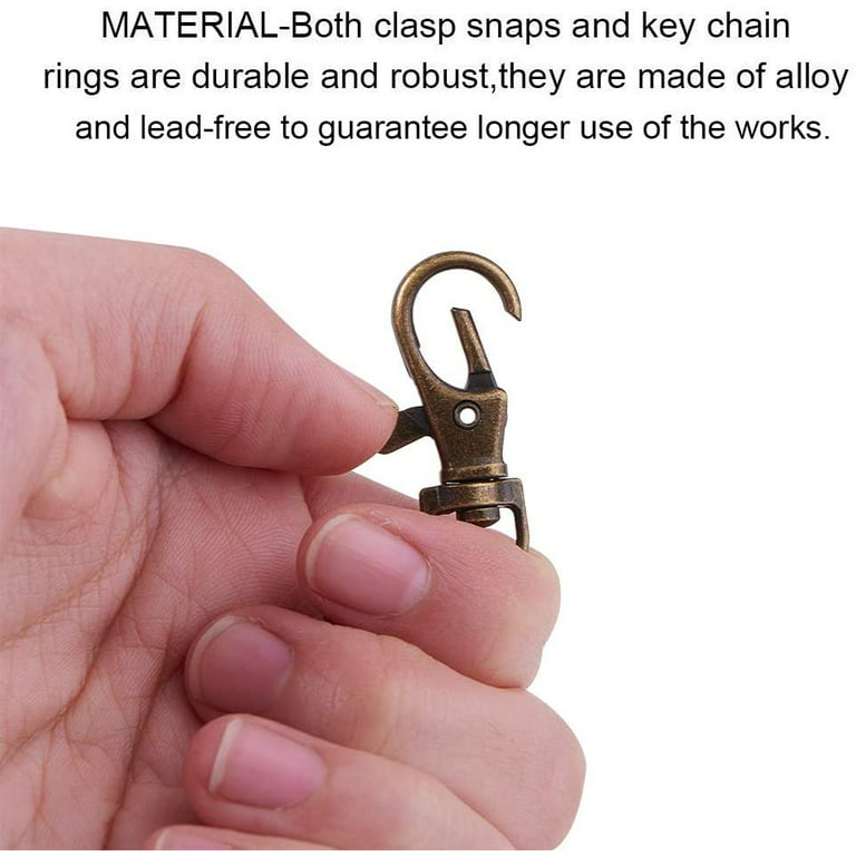 Goyunwell Keychain Hook Clip 40 Silver Swivel Snap Hook Lobster Claw Clasp  Small Metal Swivel Key Chain Clip Hook Keychain Hardware for Keychain  Making 