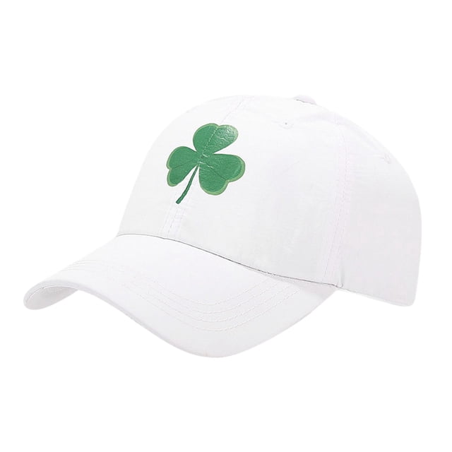 GDREDA Sun Hats for Men Three Leaves Pattern Baseball Cap Tongue Outdoor Sun Hat,White