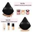 thumbnail image 4 of Powder Puff Face Soft Triangle Makeup Puff for Loose Powder Wedge Shape Velour Cosmetic Sponge for Contouring Under Eyes and Corners Beauty Makeup Tools (6pcs, Black), 4 of 5
