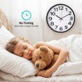 thumbnail image 4 of REGALWOVEN Silent Non-Ticking Modern Battery Operated Wall Clock for Kitchen and Living Room White-1 12 Inch, 4 of 6