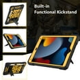 thumbnail image 3 of Decase iPad 9th / 8th / 7th Generation Case for Kids iPad 10.2 Tablet Shell 2021/2020/2019 Cute Cartoon pattern Dual Layer Shockproof Child Proof Kickstand Cover with Pen Slot & Shoulder SBlack+Yellow, 3 of 7