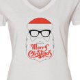thumbnail image 4 of Inktastic Hipster Santa Women's V-Neck T-Shirt, 4 of 5