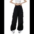 thumbnail image 2 of Pantalones Cargo para Mujer, Pantalones Casuales de Senderismo, Pantalones Holgados Y2K de Cintura Alta con Múltiples Bolsillos Negro XXL, 2 of 9