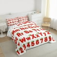 thumbnail image 4 of Manfei Educational Learning Bedding Comforter Set,26 Letters Alphabet Twin Comforter Sets,Red Abc Alphabet Bedding Set For Kids,Ultra Soft Home Decor Reversible,2pcs, 4 of 9