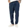 thumbnail image 1 of Innerwin Trousers Drawstring Men Bottoms Holiday High Waist Lightweight Summer Pants Hidden Green 2XL, 1 of 4