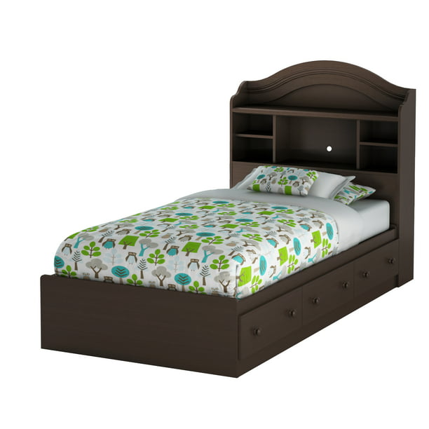 Summer Breeze Twin Mates Bed, Twin Bed With Bookcase Headboard And Drawers Set
