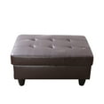 thumbnail image 2 of Hommoo Faux Leather Rectangular Storage Ottoman, Bench Tufted Footrest, Modern Lift Top Pouffe Ottoman for Living Room, Brown, 2 of 4