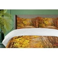 thumbnail image 4 of Ambesonne Fall Duvet Cover Sets, Scenic Outdoors Empty Road, 2-Queen, Redwood Yellow Orange, 4 of 7