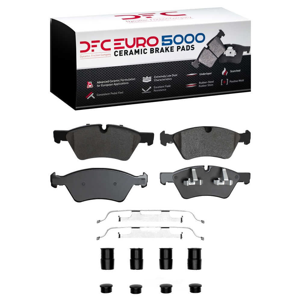 Dynamic Friction Company 1600-1123-01 DFC EURO 5000 Ceramic Brake Pads and Hardware Kit