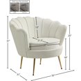 thumbnail image 4 of Meridian Furniture Gardenia Cream Velvet Chair, 4 of 5