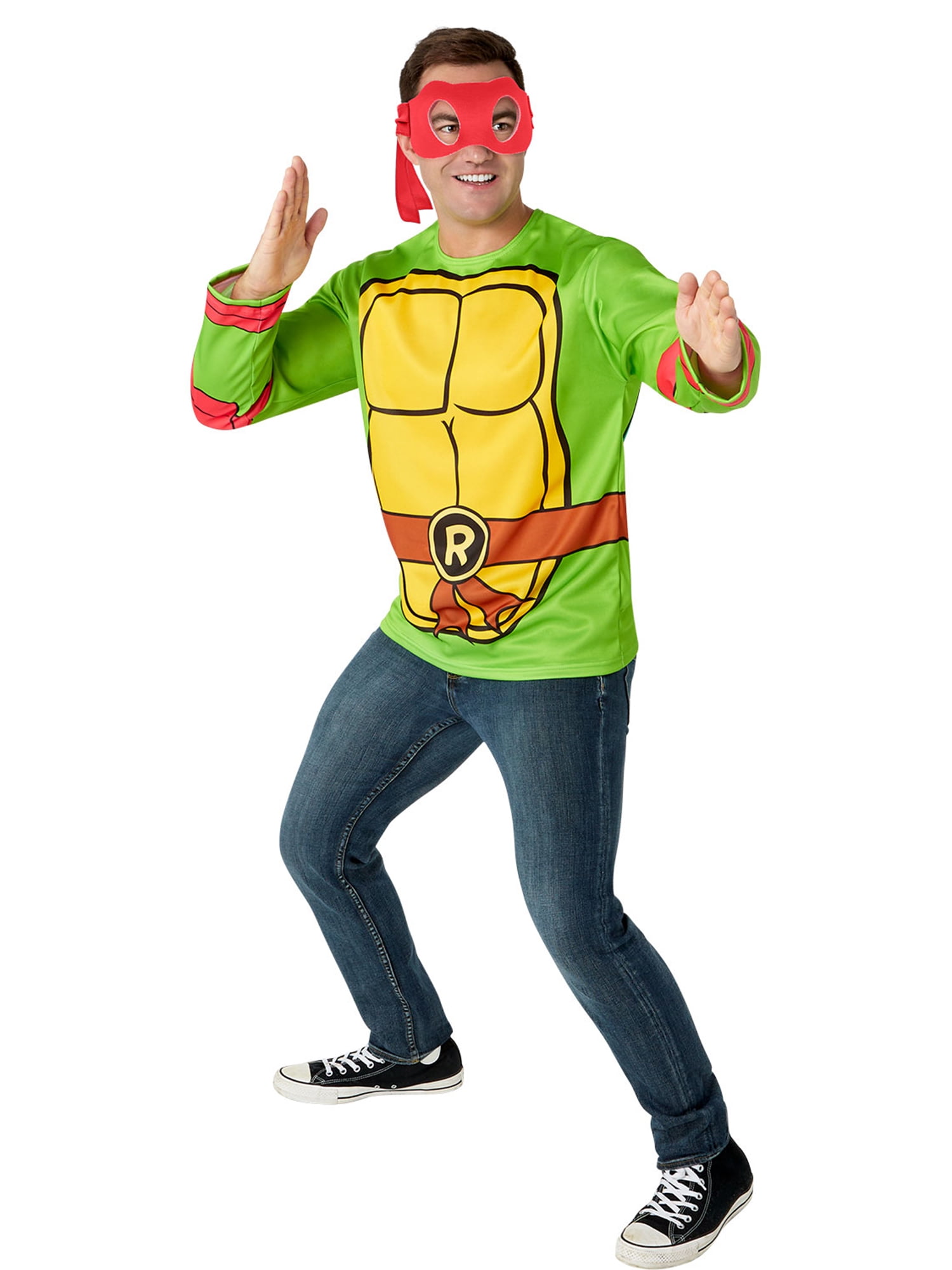Teenage Mutant Ninja Turtles Classic Raphael Costume Top and Mask for Adults by Rubies, Men's