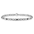 thumbnail image 3 of 14k White Gold White and Black Diamond Flower Infinity Bracelet BM4628, 3 of 5