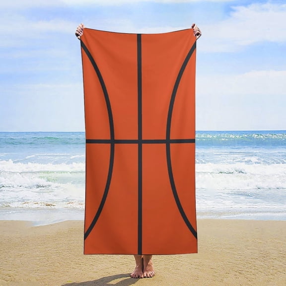 Basketball Printed Beach Towel Oversized Quick Dry Absorbent Microfiber Bath Towels for Swim Pool Camping Travel Yoga Gifts for Basketball Enthusiasts
