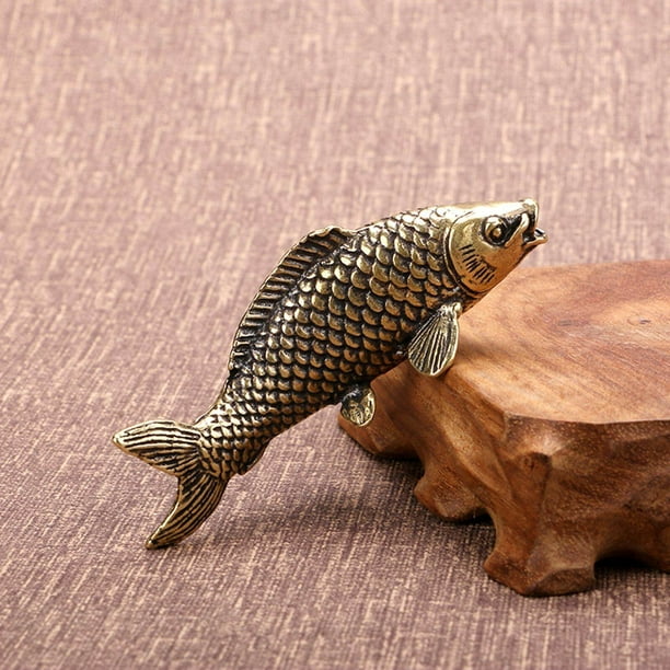 Pure Brass Fish Figurines Miniature Animal Model Miniature Animal