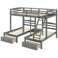 thumbnail image 5 of Tcbosik Full Over Twin & Twin Bunk Bed,Triple Bunk Bed With Drawers, Gray, 5 of 9