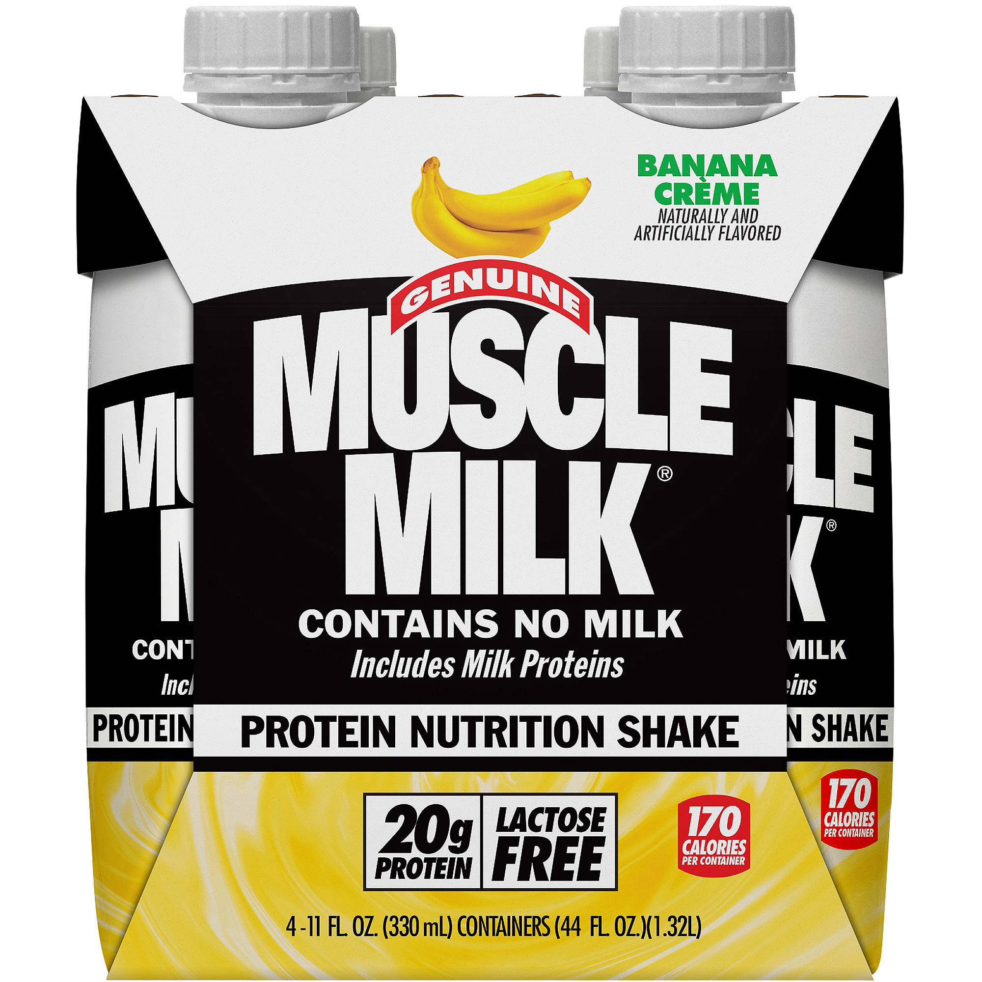 Muscle Milk Banana Creme Protein Nutrition Shakes, 11 fl oz, 4 count