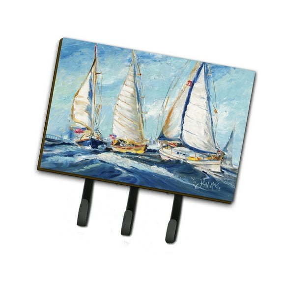 Carolines Treasures JMK1027TH68 Roll me over Sailboats Leash or Key Holder Triple multicolor