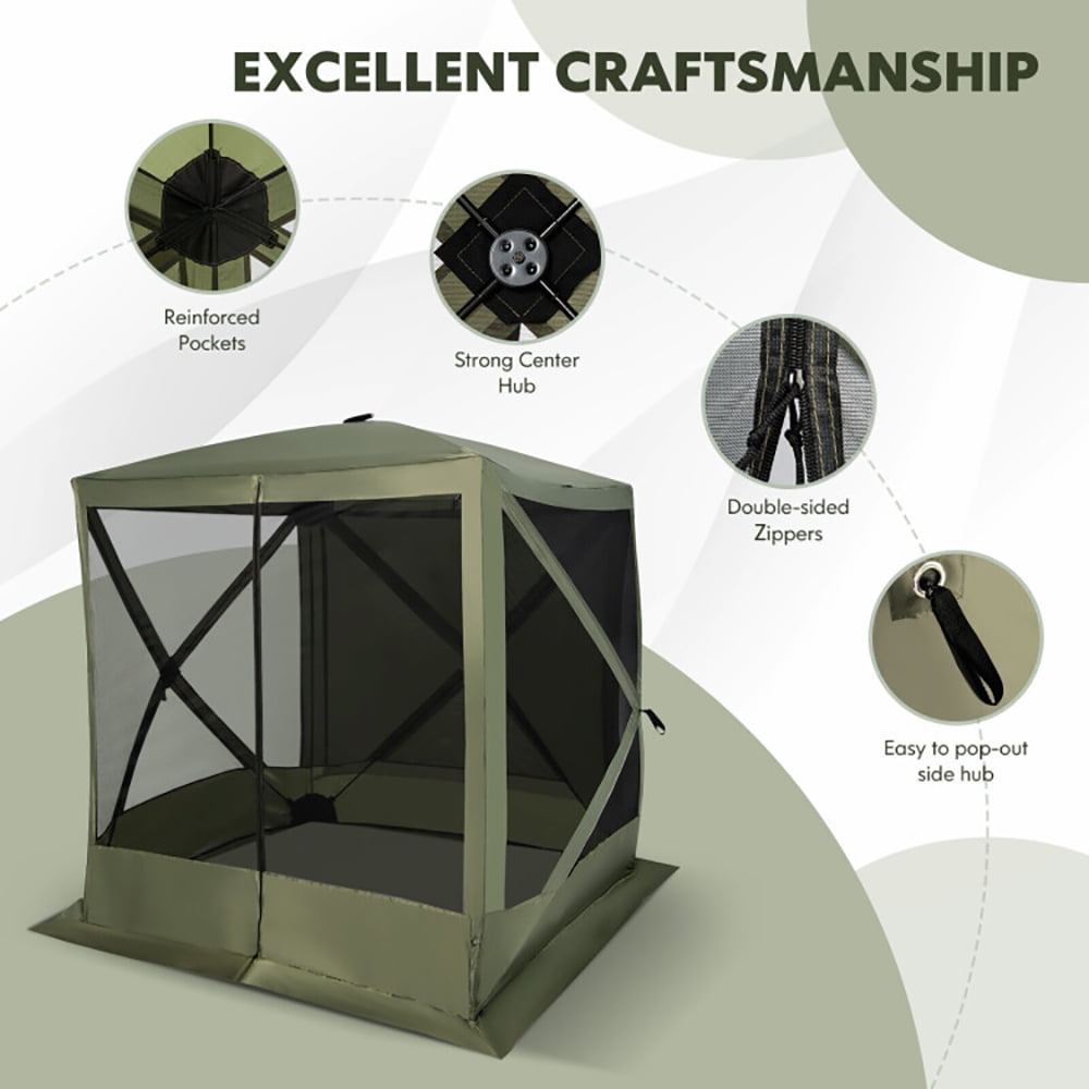 Aimee Lii 6.7 x 6.7 Feet Pop Up Gazebo with Netting and Carry Bag, Canopy Gazebo for Party Camping BBQ Events, Green Aimee Lii 6.7 x 6.7 Feet Pop Up Gazebo with Netting and Carry Bag, Canopy Gazebo for Party Camping BBQ Events, Green