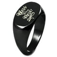 thumbnail image 1 of Sterling Silver Bless This Mess Engraved Oval Flat Top Polished Ring, 1 of 1