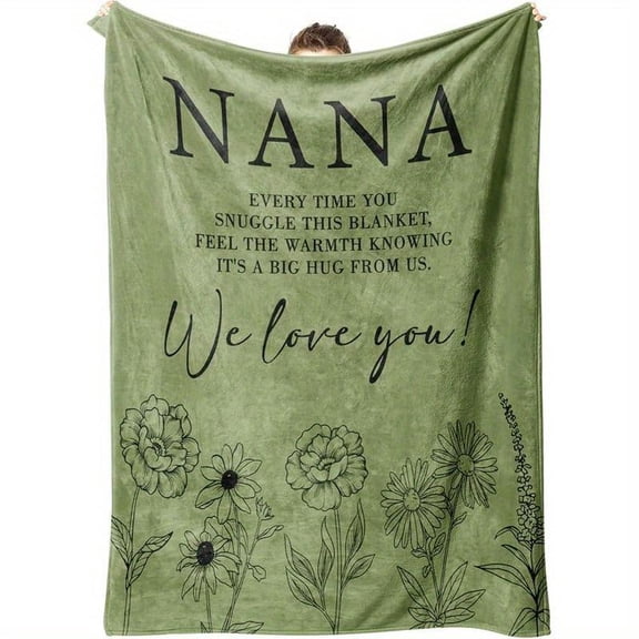 Nana Gifts, Gifts for Nana Blanket, Nana Birthday Gifts, Nana Gifts from Tenns, Nana Gifts for Mothers Day , Super Soft Flannel Throw Blanket for Nana, Grass Green