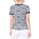 thumbnail image 3 of INSPIRE CHIC Camiseta de Manga Corta con Contraste de Gatos de Dibujos Animados para Mujeres, Estampado de Mascotas, Camiseta Ringer, Tops M Gris, 3 of 6