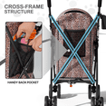 thumbnail image 6 of MoNiBloom 4 Wheel Foldable Lightweight Pet Stroller Trolley for Cats & Dogs, Leopard Print, 6 of 13