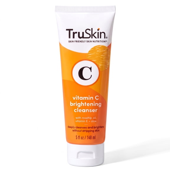 TruSkin Vitamin C Brightening Cleanser For Face – With Vitamin C, Vitamin E, Rosehip Oil, Aloe Vera – Deep Clean and Refresh, 5 fl oz