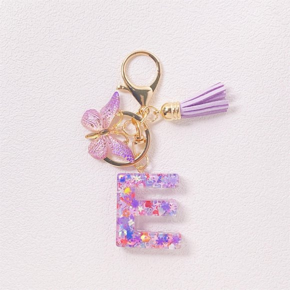 Keychain Car Keychain, Purple Tassel Cute Women, Car Keychain for Wallet Backpack Bag, Best Gift for Her, Fashion Decorative Keychain, Foldable Metal Design, for Office Use