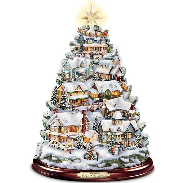 Escultura giratoria de árbol de Navidad, decoraciones de tren, pasta de ventana 3D, pegatinas de pasta, decoraciones navideñas, decoración del hogar de invierno