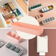 thumbnail image 3 of Caja de almacenamiento Rectangular de plástico Cajón de escritorio Estuche de cosméticos Organizador de papelería Contenedor de calcetines Almacenamiento y organización del hogar rosado rojo METRO, 3 of 6