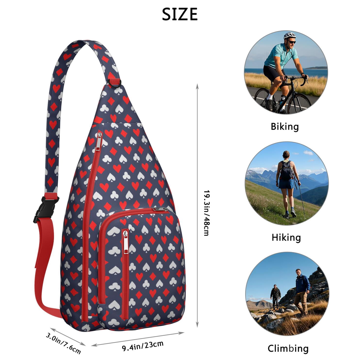 Training Essential Sling Backpack - Sports Print Shoulder Bag for Baseball, Football & Athletic Gear