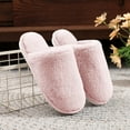 thumbnail image 3 of Scuff Slippers for Women Soft Plush Winter Warm Casual Indoor Home Nonslip Slides Slip on Bedroom House Shoes Pink 7.5, 3 of 7