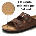 thumbnail image 3 of BERANMEY Unisex Cork Footbed Sandal for Womens Flat Slide Sandals Cork Footbed 2 Straps Adjustable Buckle Slip on Sandals with Comfort Arch Support for Slippers, 3 of 8