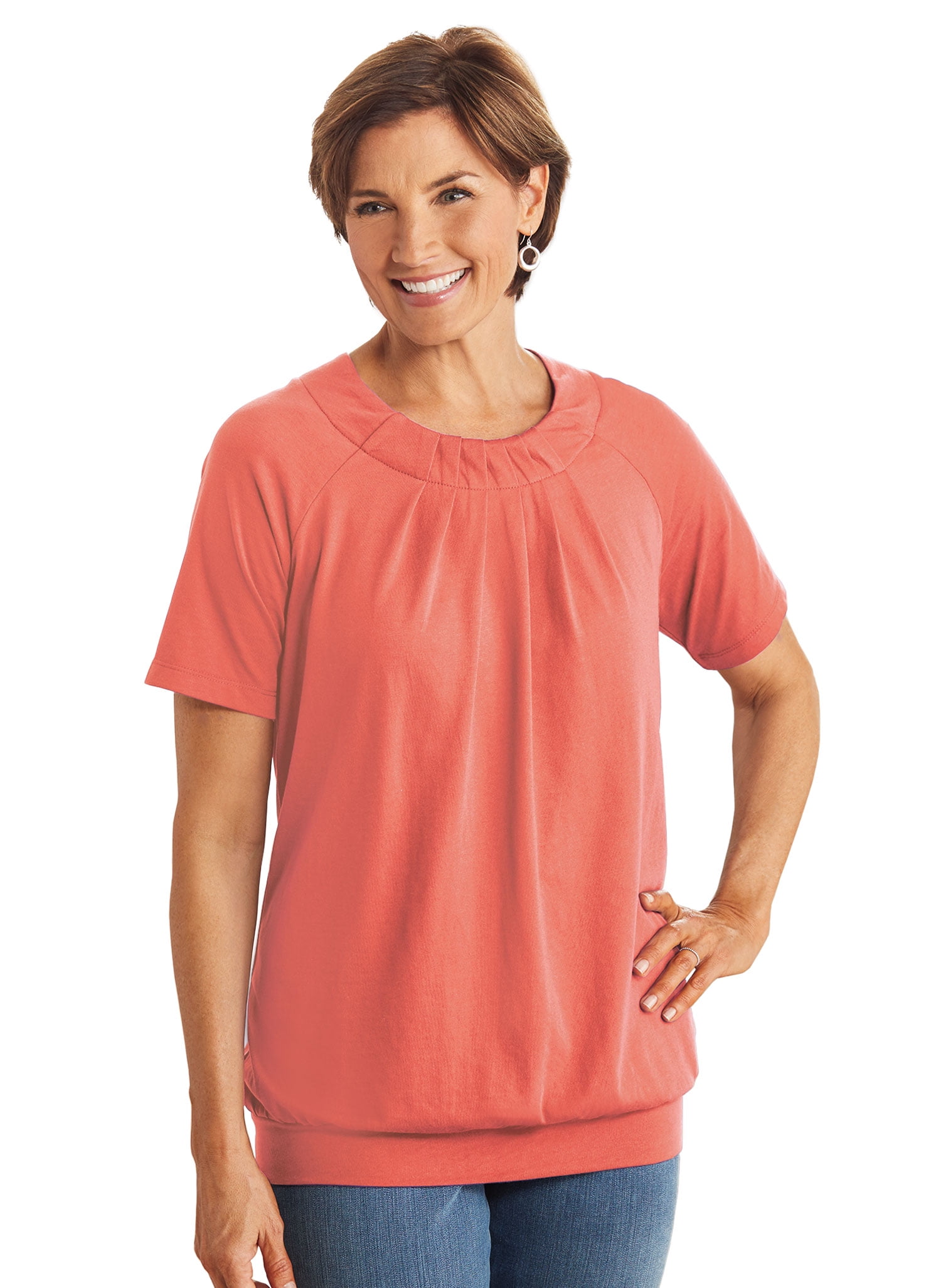 banded bottom blouson top