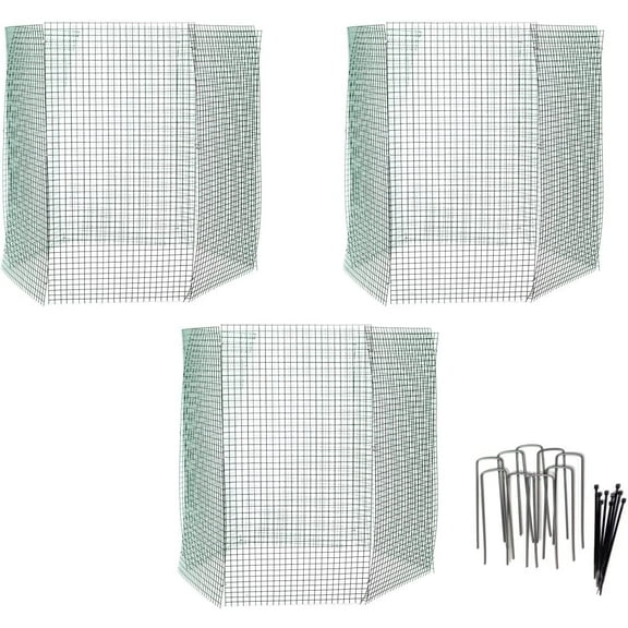 3 Large Fold-Away Bush Plant Protectors Supports (Vinyl Coated Wire)