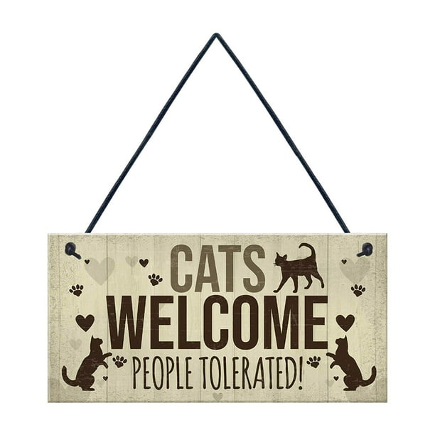 Letrero De Madera Etiqueta Para Gatos Decoración Rectangular De Madera Colgante Con Eslogan Para Mascotas Decoración