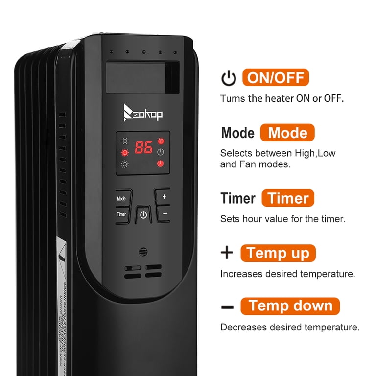 Portable Space Heater, 1500/ 900/600W Electric Oil Heater with Timer and  Thermostat, Small Space Heater with Remote Control for Office Home,  Overheat and Tip-Over Protection, 3 Heat Settings, LL572 - Walmart.com