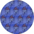 thumbnail image 1 of Ahgly Tapis Rond Lavable en Machine Intérieur Transitionnel Bleu Ardoise Clair, 4 Pieds Rond, 1 of 7